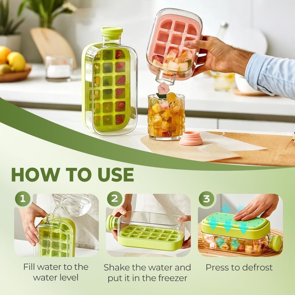 🧊 2-in-1 Ice Cube Bottle With Straw