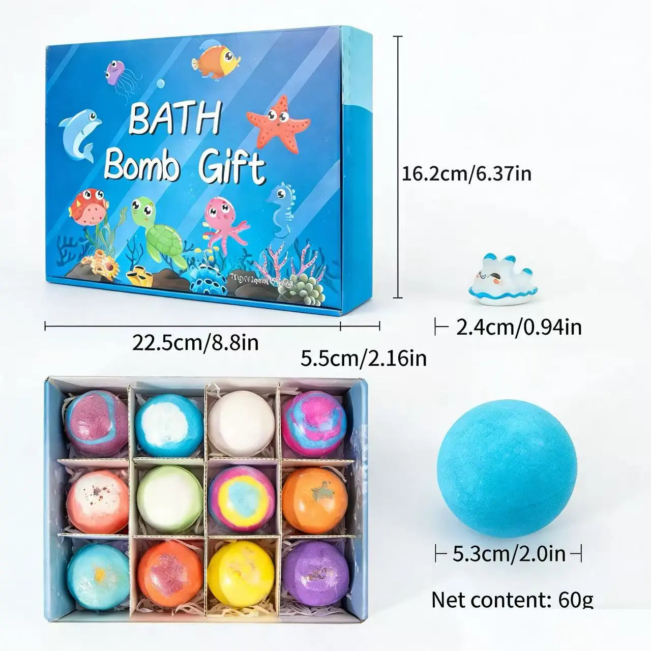 Kids Surprise Bath Bombs | 12-Pack Colorful Bath Fizzies with Hidden Toys