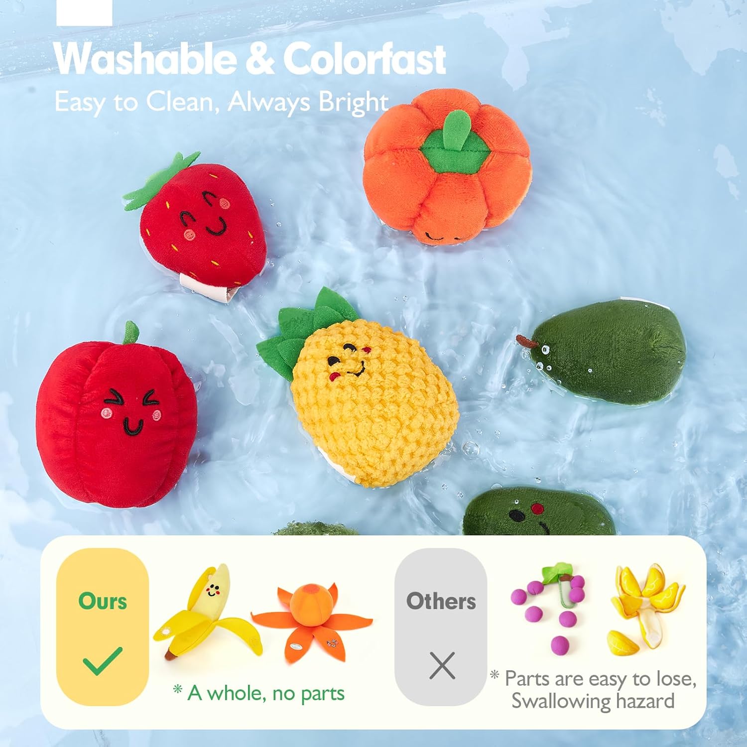 🍓 Montessori Plush Fruit Sensory Toy Set