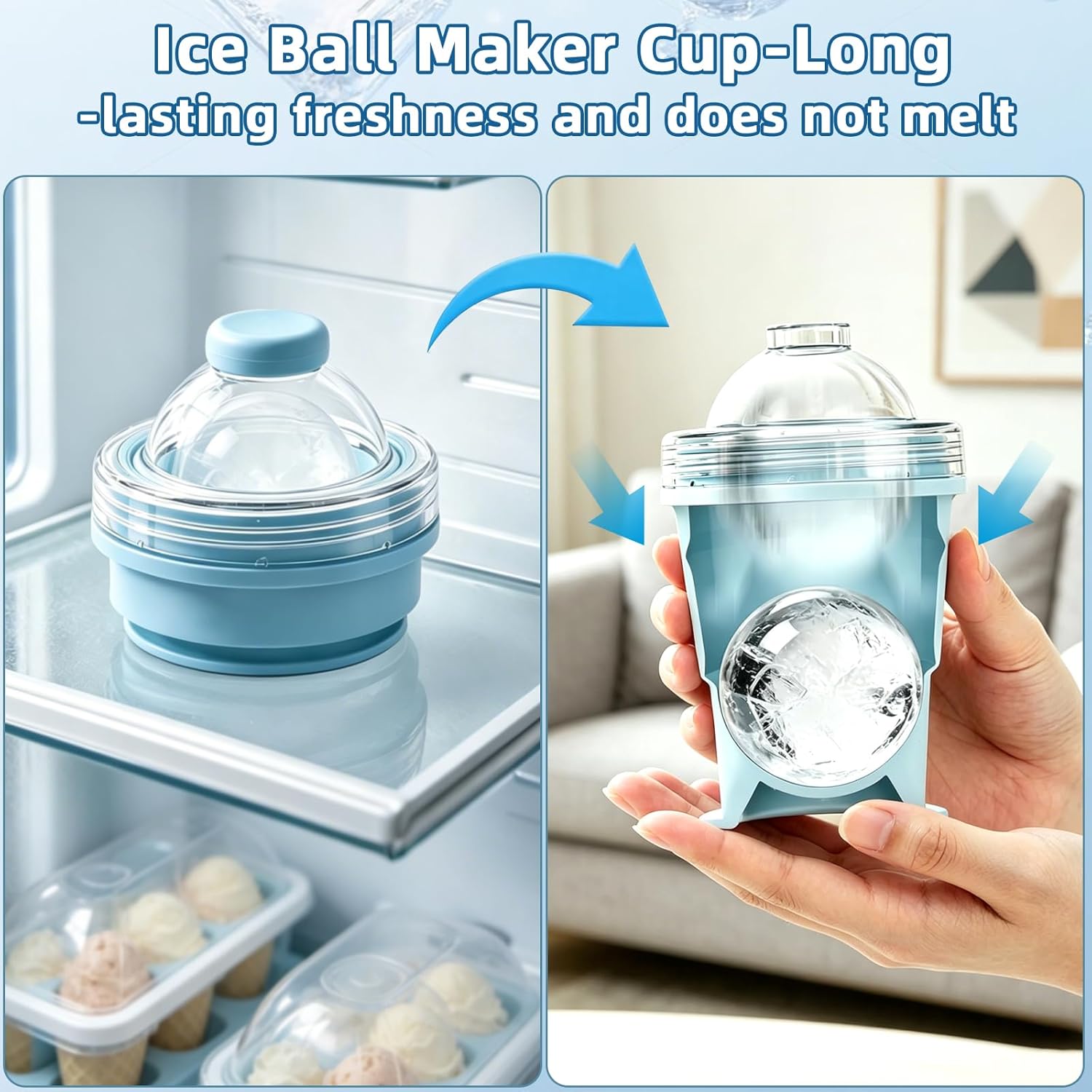 Portable Cooling Bottle – Ice Cube Design (3 Pack)