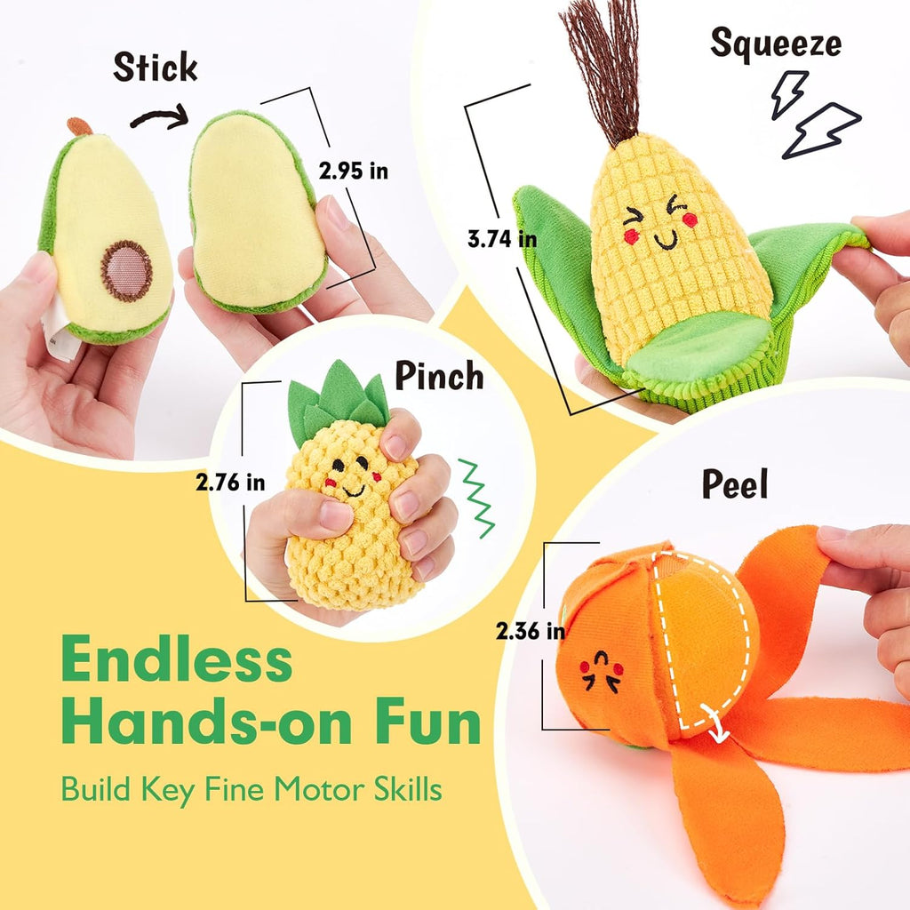🍓 Montessori Plush Fruit Sensory Toy Set