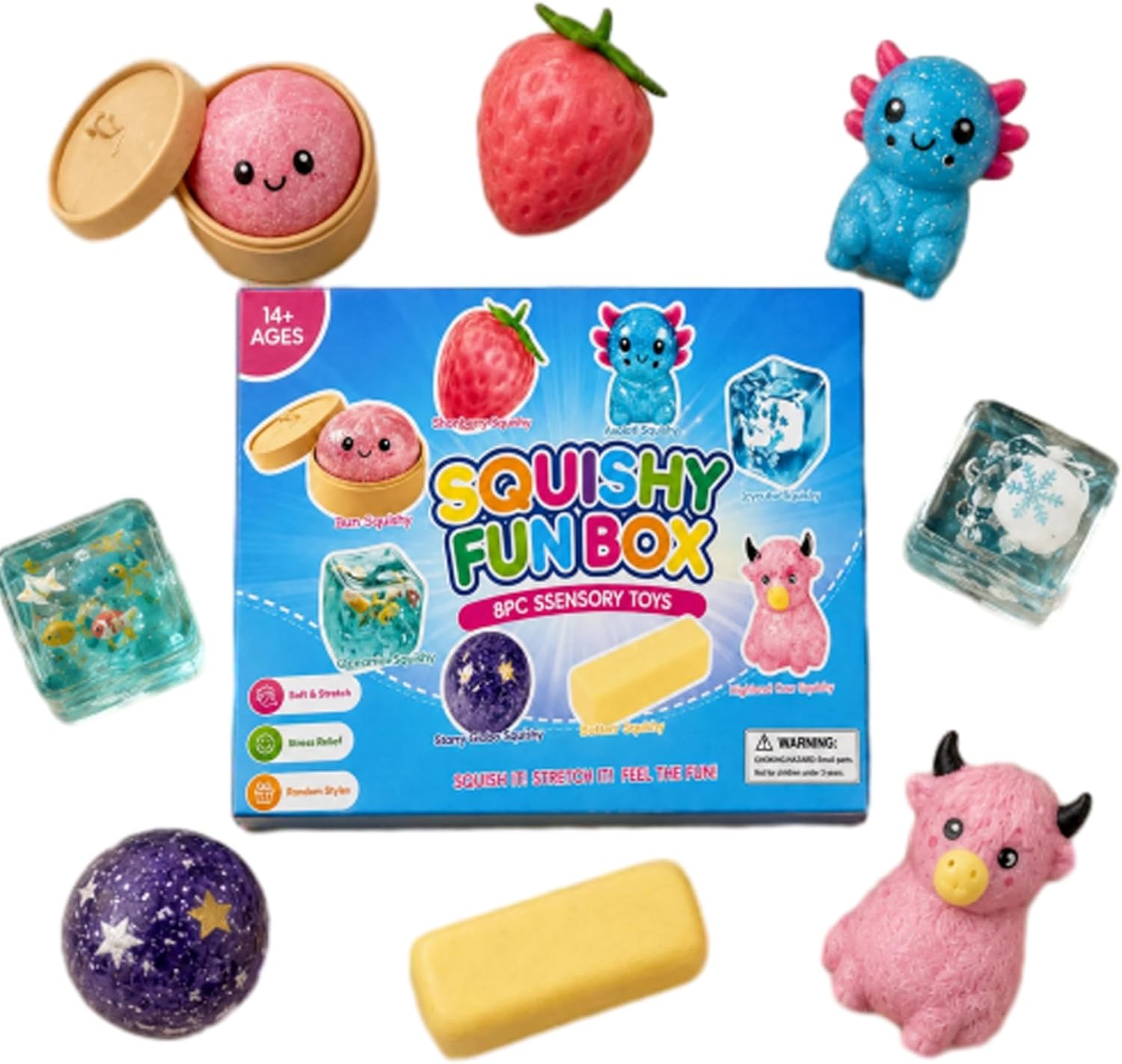 🎁 Squishy Fun Box 8-Piece Mystery Set