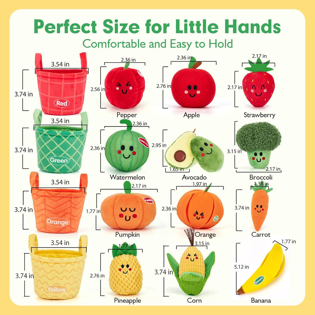 🍓 Montessori Plush Fruit Sensory Toy Set
