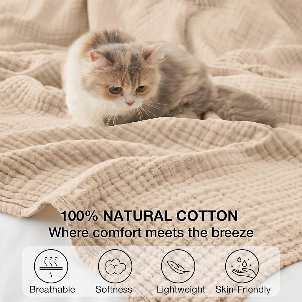☁️ 100% Cotton Muslin Blanket