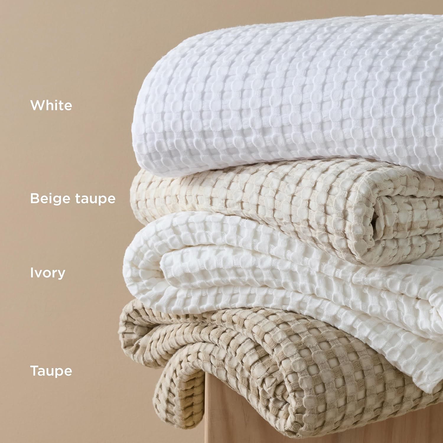 🌿 100% Cotton Herringbone Waffle Blanket