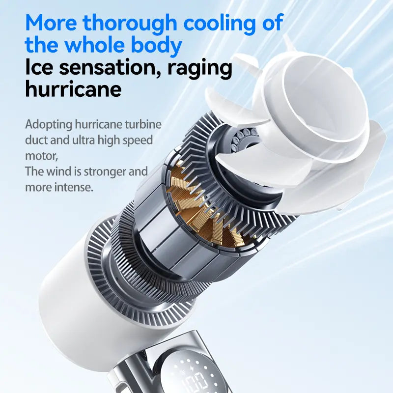 ❄️ Turbo Cooling Handheld Fan | 5-Speed Rechargeable Mini Fan