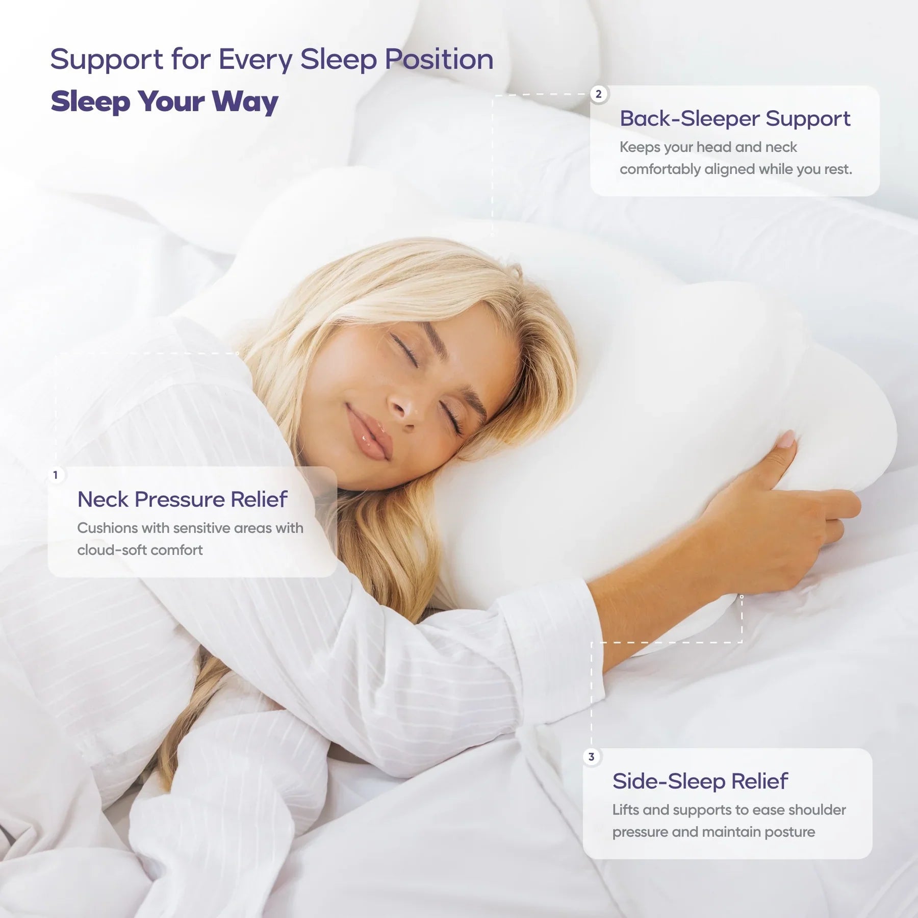 ☁️ Orthopedic Cooling Support Pillow