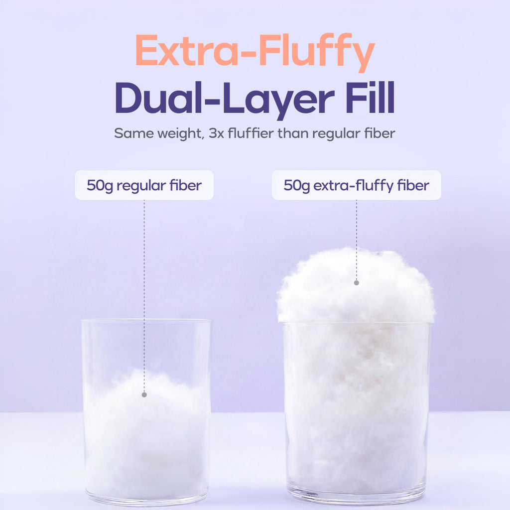 Extra fluffy dual-layer down alternative fill